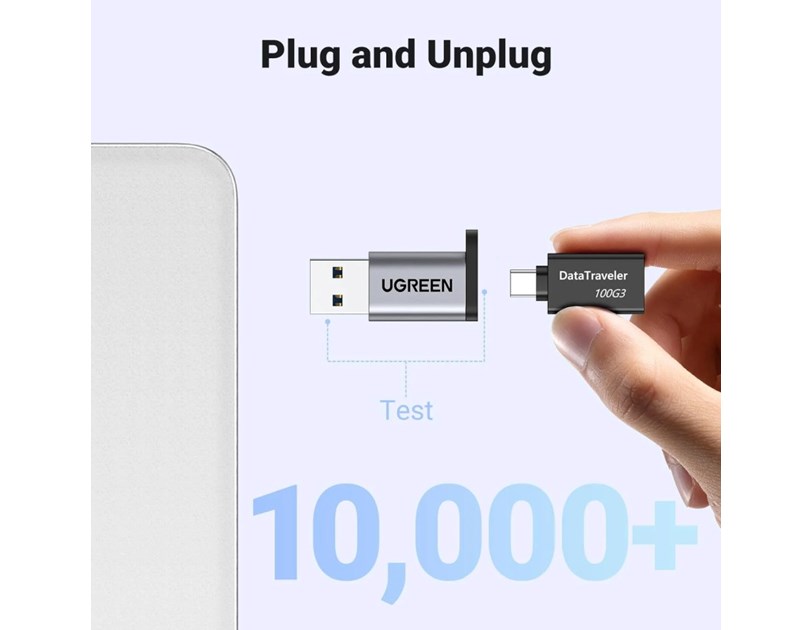 UGREEN adapter USB 3.1 C (Ž) na USB-A 3.0 (M), sivi