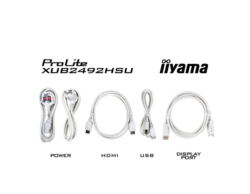 IIYAMA 24" XUB2492HSU-W6 FHD (1920×1080) IPS, Pivot, 100Hz, 16:9, 0.4ms, 250 cd/m2, 1300:1, HDMI/DP, 4×USB-A, zvučnici, bijeli