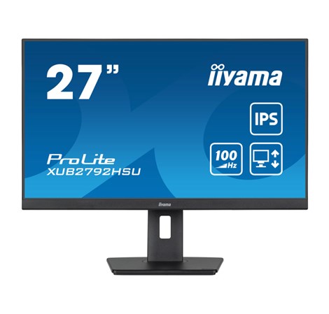IIYAMA 27” XUB2792HSU-B6  FHD (1920x1080) IPS, Pivot, 100Hz, 16:9, 0.4ms, 250 cd/m2, 1300:1, HDMI/DP, 4×USB-A, zvučnici, crni
