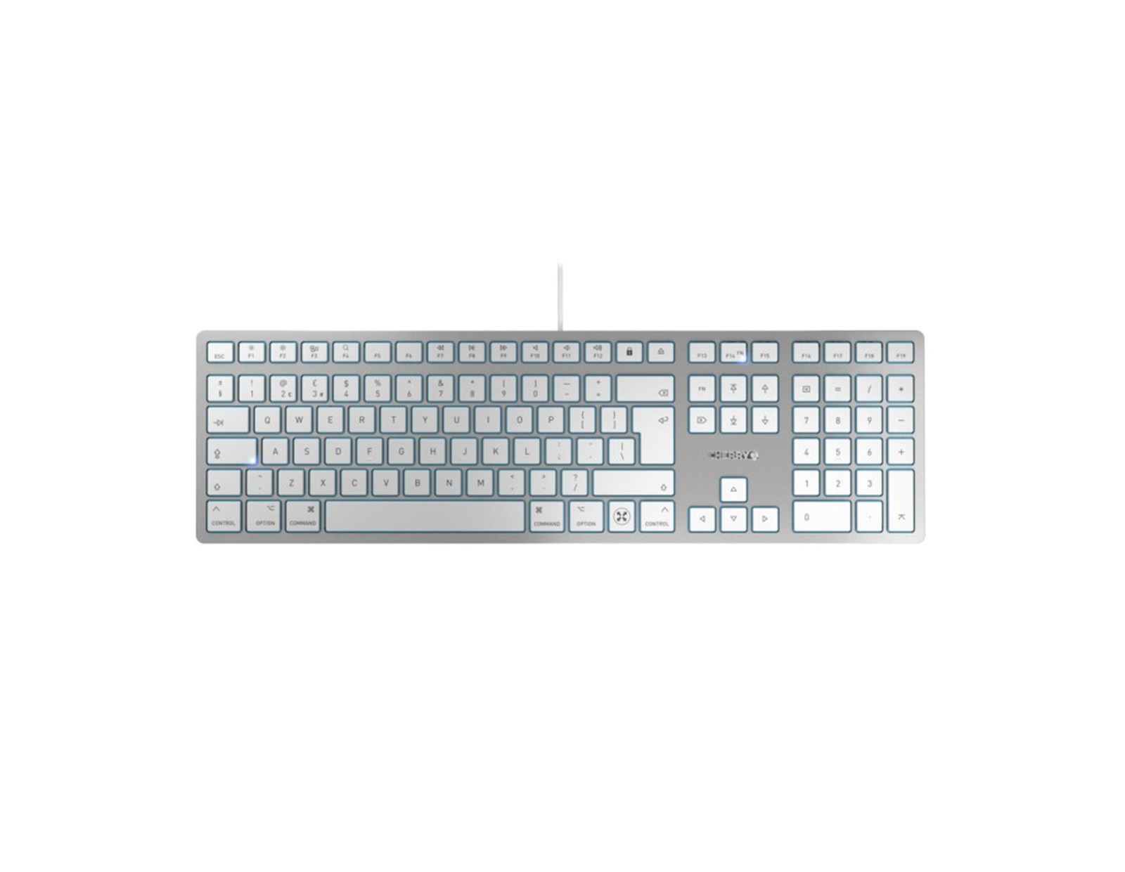Cherry KC 6000C tipkovnica za MAC, USB-C, Srebrno/ Bijela