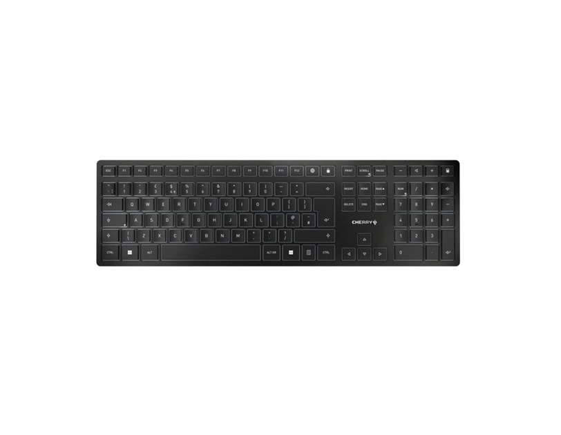 Cherry KW 9100 SLIM bežična/BT tipkovnica, AES-128 enkripcija, crna