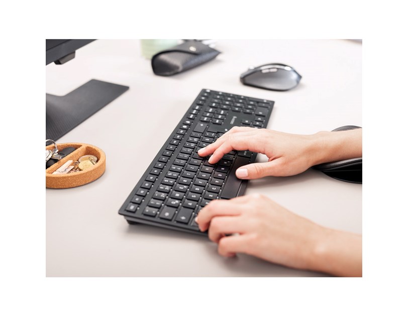 Cherry KW 9100 SLIM bežična/BT tipkovnica, AES-128 enkripcija, crna