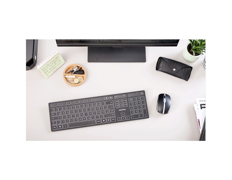 Cherry KW 9100 SLIM bežična/BT tipkovnica, AES-128 enkripcija, crna