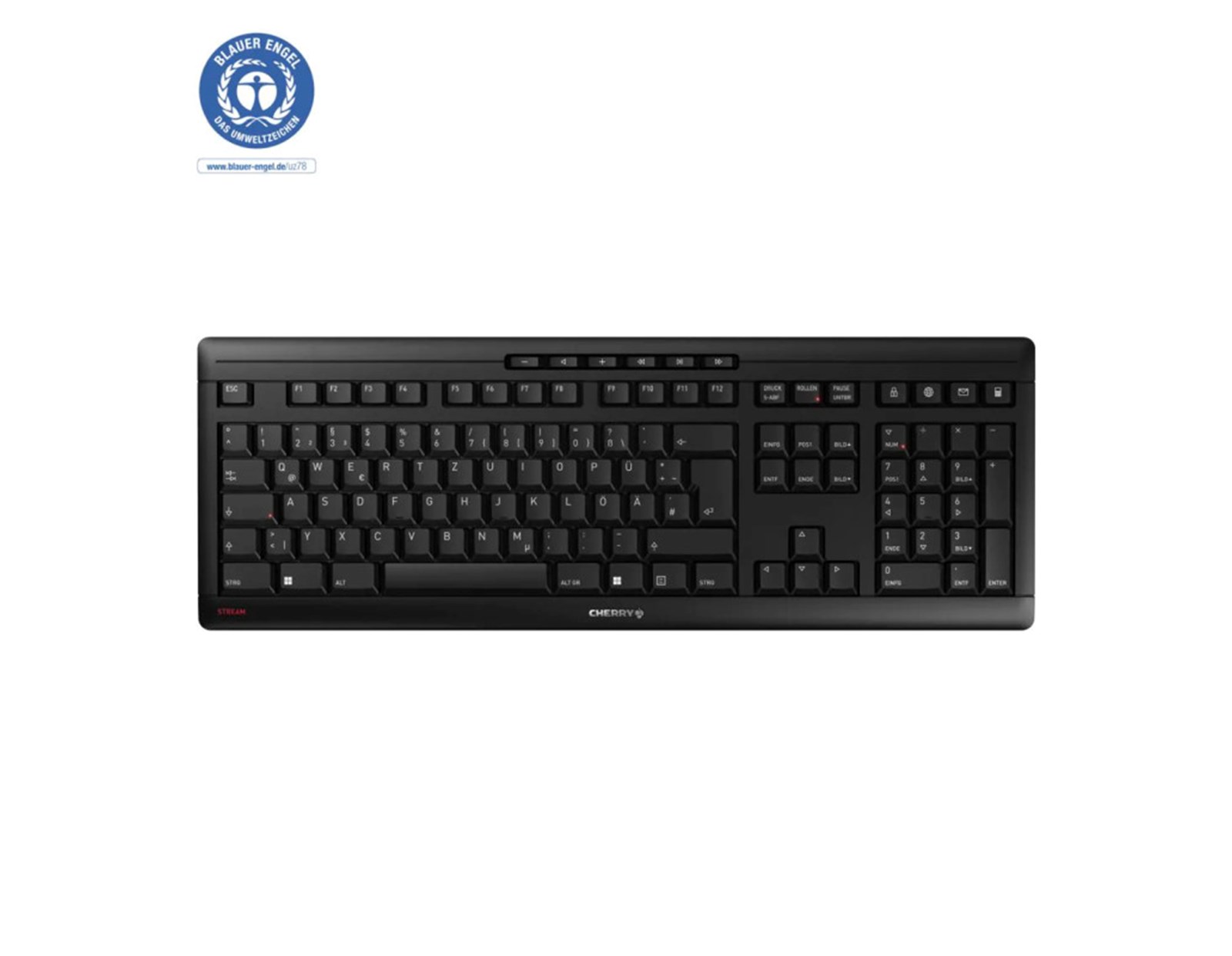 Cherry Stream tiha bežična tipkovnica, crna