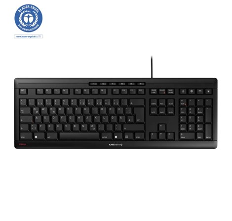 Cherry Stream tiha vodootporna tipkovnica, USB, crna