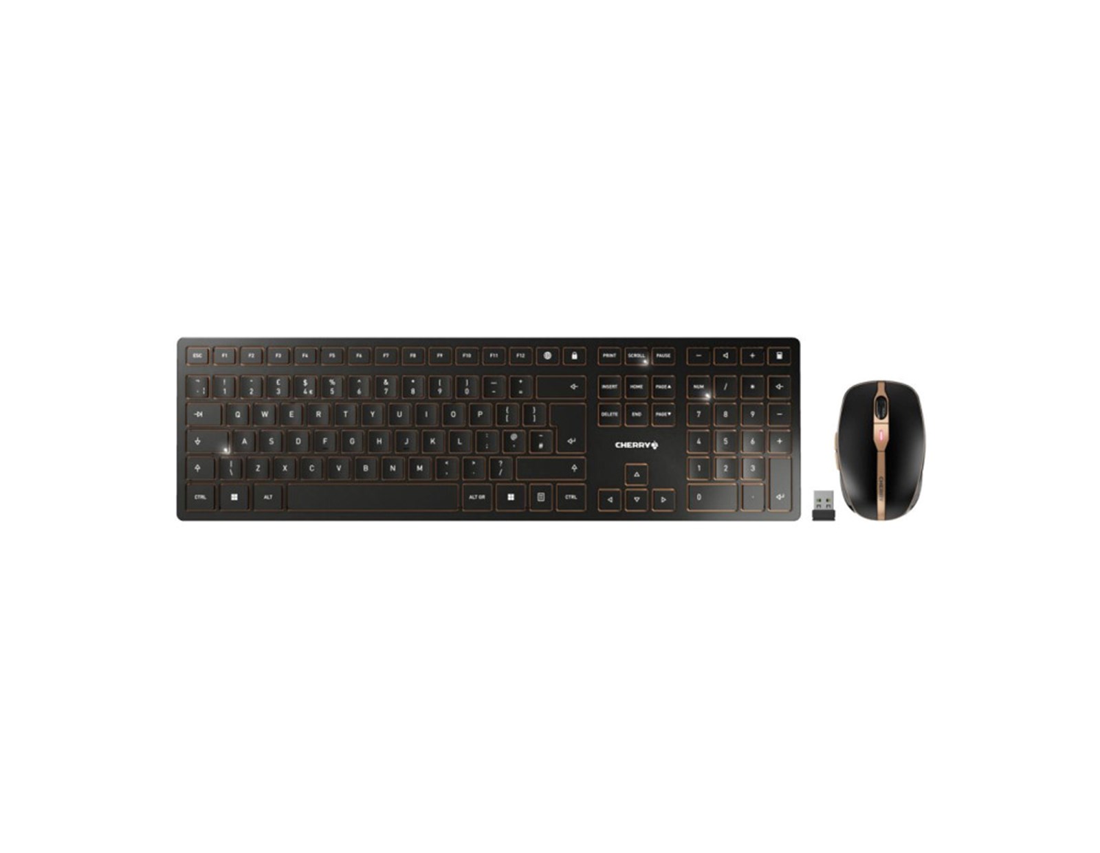 Cherry DW 9100 Slim bežična/BT tipkovnica + miš, AES-128 enkripcija, crna