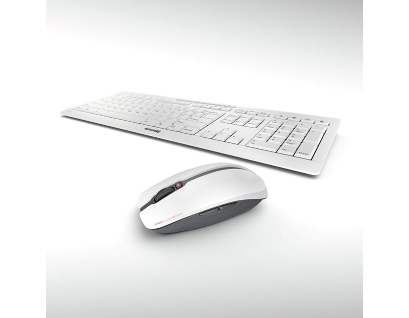 Cherry Stream Desktop tiha bežična tipkovnica + miš, bijela