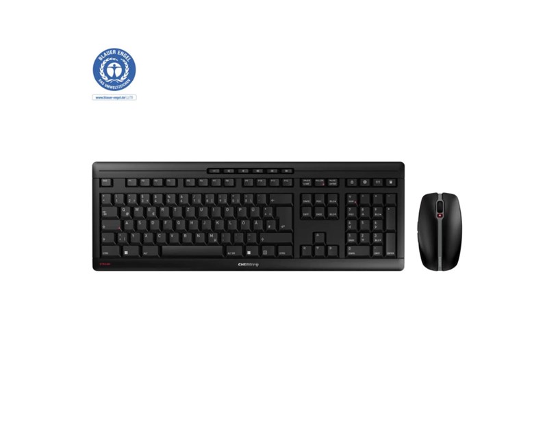 Cherry Stream Desktop tiha bežična tipkovnica + miš, crna
