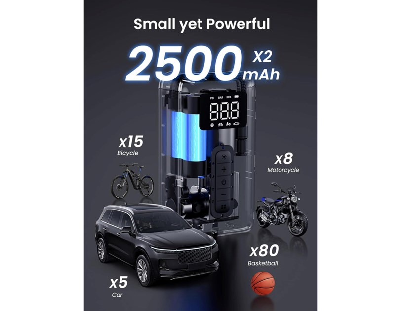 UGREEN CD259, 2x 2500mAh, električna zračna pumpa
