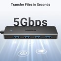UGREEN 4-portni USB-A HUB 4xUSB-A 3.0, sivi