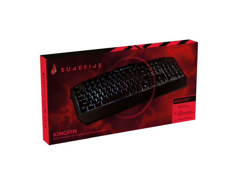SureFire KingPin Gaming igraća tipkovnica, RGB LED, USB, crna