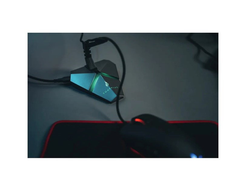 SureFire Axis igraći HUB - držač za miš, 3×USB 3.2 Gen1, 1×MicroSD, RGB LED