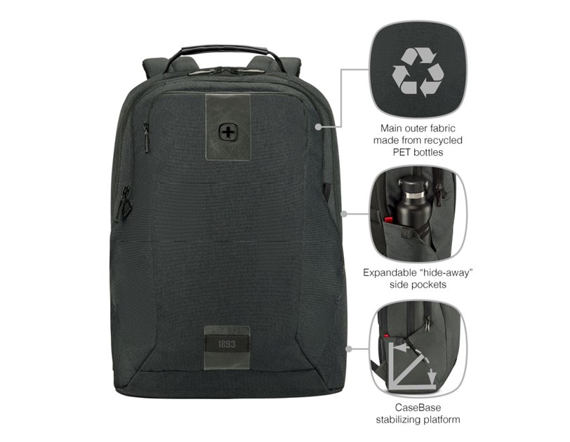 Wenger ruksak MX ECO Professional za prijenosnike do 16", 20 L, ugljeno sivi