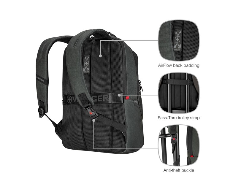 Wenger ruksak MX ECO Professional za prijenosnike do 16", 20 L, ugljeno sivi