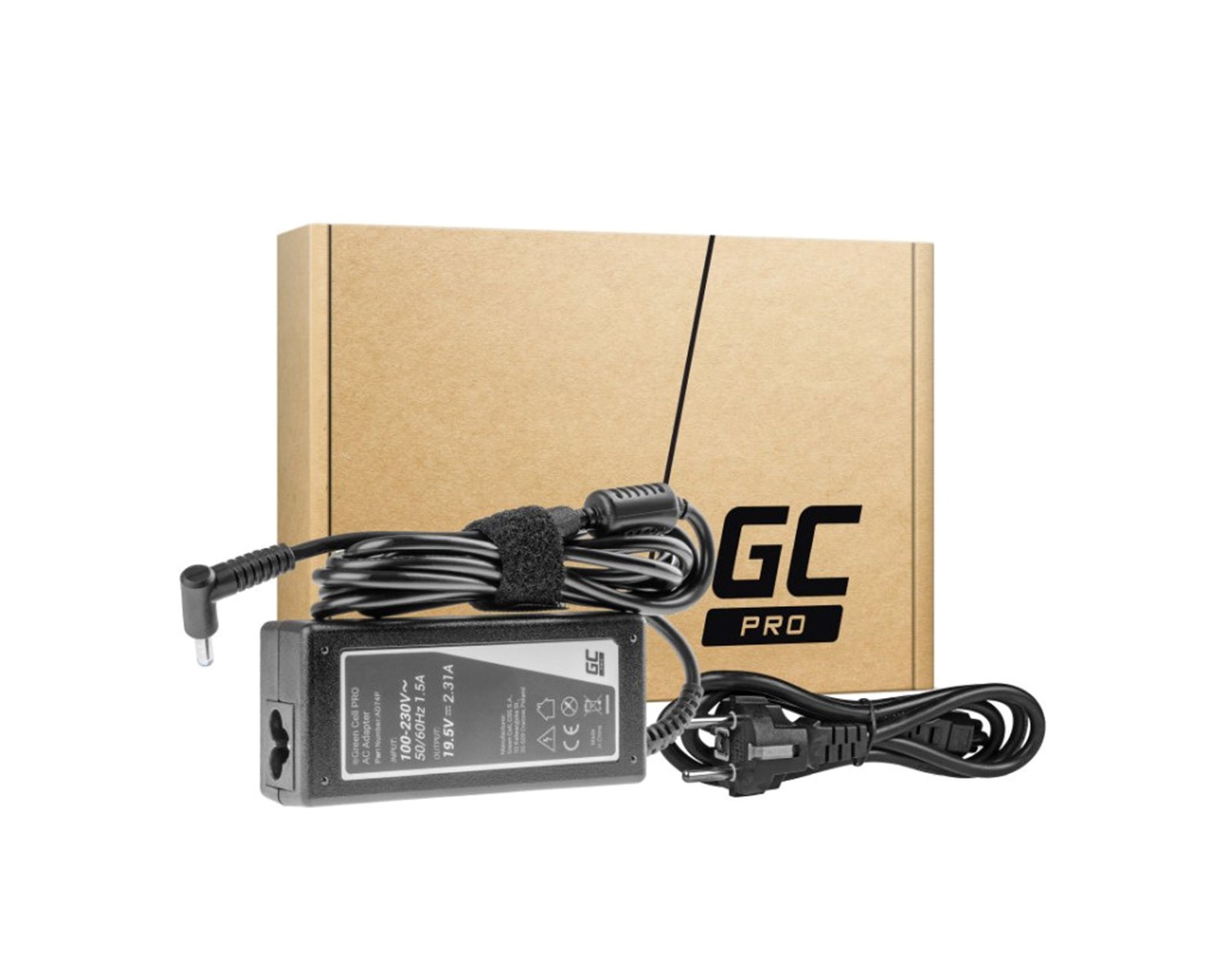 Green Cell (AD74P) AC adapter 45W za HP prijenosnike, 19.5V/2.31A, 4.5mm - 3.0mm