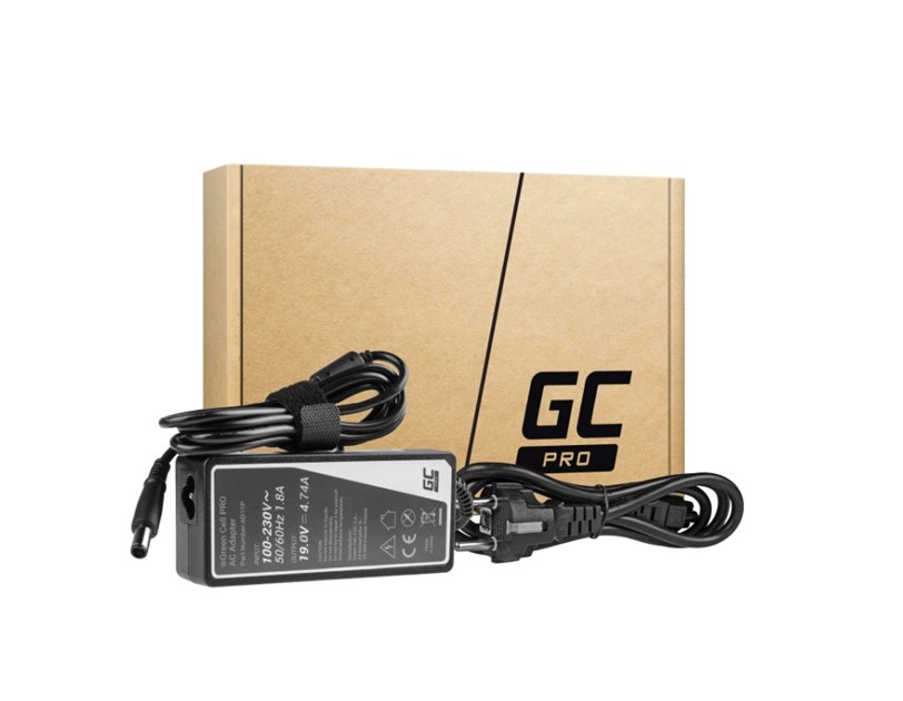 Green Cell PRO (AD15P) AC adapter 90W, 19V/4.74A, 7.4mm-5.0mm  