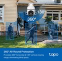 TP-Link Tapo C510W kamera 2K 3MP, H.264, 360°/130° Pan/Tilt, Full-Color Night Vision, microSD, dvosmjerni audio, detekcija pokreta, vodootporna IP65, Wi-Fi, Tapo app
