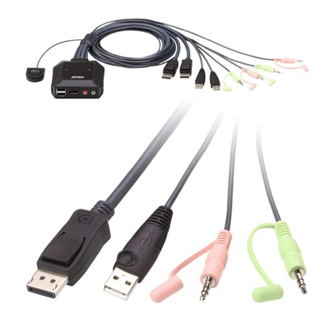 ATEN 2-port USB DisplayPort KVM Switch sa kablovima (CS22DP)