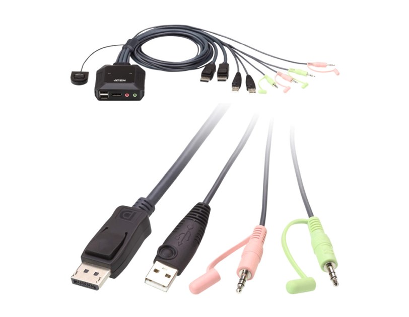 ATEN 2-port USB DisplayPort KVM Switch sa kablovima (CS22DP)