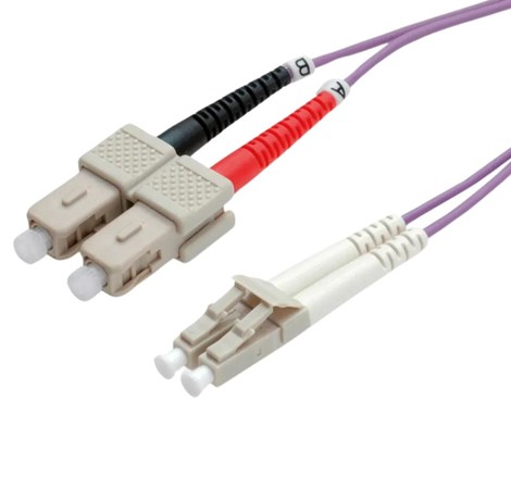 Roline optički mrežni kabel LC-SC 50/125µm Duplex, OM4, 10m, ljubičasti