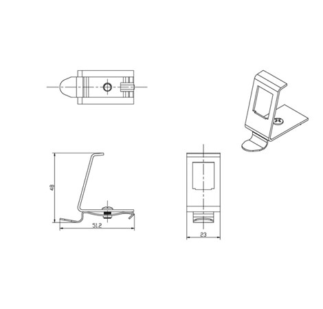 Roline DIN rail adapter (prazni) za 1 Keystone modul