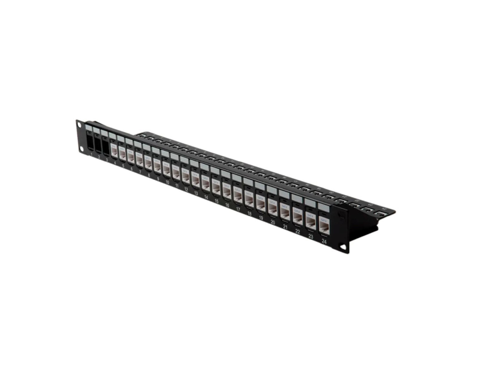 Roline 24-portni Patch Panel (prazni) 19" Keystone UTP Cat.5e/6/Class E, crni