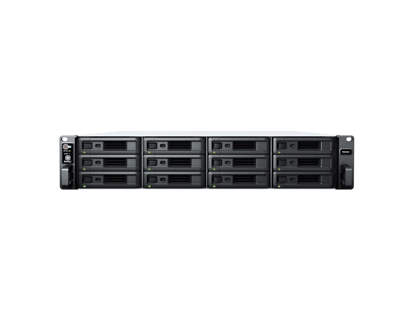 Synology RS2423+ RackStation 12-bay NAS server, AMD Ryzen V1780B, 8GB DDR4, Hot-Swap HDD, 2×1GbE/1×10GbE, Link Aggregation, Wake on LAN/WAN