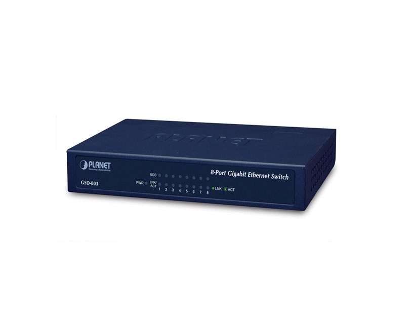 PLANET Gigabit preklopnik (Switch) 8-port 10/100/1000Mbps, metalno kućište