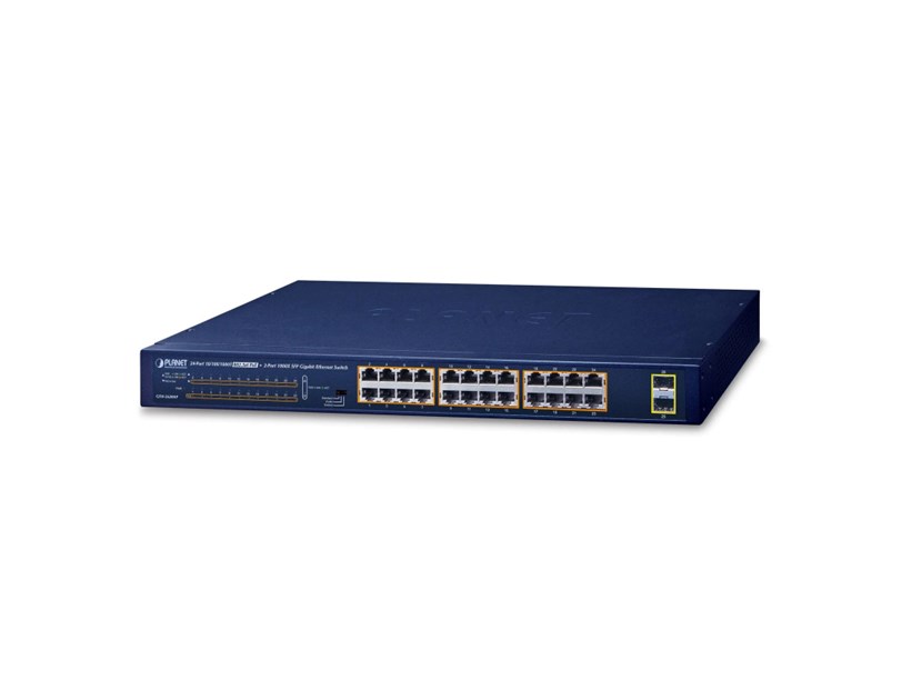 PLANET Gigabit PoE preklopnik 24-port 10/100/1000Mbps 802.3at + 2-port 1000X SFP (220W)