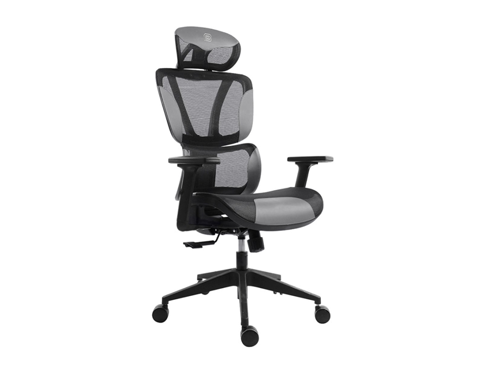 Bit Force ROYAL LM-2D uredska stolica, PU koža, 2D naslon za ruke, nosivost 140kg, crno/siva