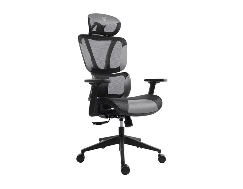 Bit Force ROYAL LM-2D uredska stolica, PU koža, 2D naslon za ruke, nosivost 140kg, crno/siva