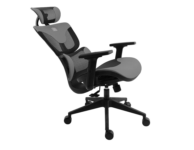 Bit Force COZY LM-2D uredska stolica, PU koža, 2D naslon za ruke, nosivost 140kg, crno/siva