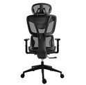 Bit Force COZY LM-2D uredska stolica, PU koža, 2D naslon za ruke, nosivost 140kg, crno/siva