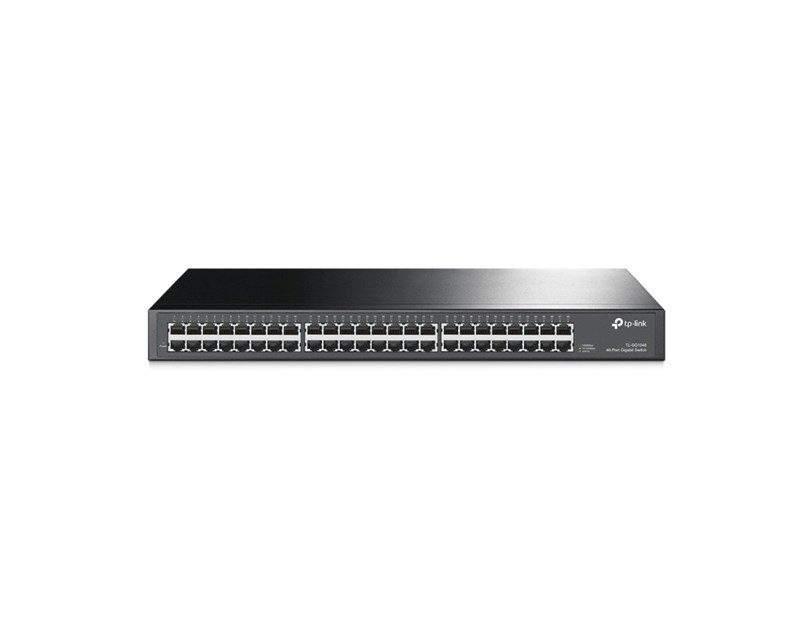 TP-Link 48-port Gigabit preklopnik (Switch), 48×10/100/1000M RJ45 ports, 1U 19" rack-mount, metalno kućište