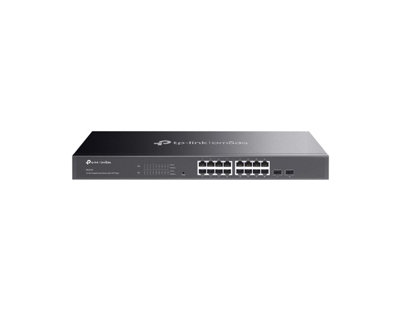 TP-Link Omada JetStream 16-port Gigabit L2+ upravljiv preklopnik (Switch), 16×10/100/1000M RJ45 ports, 2×SFP, 1U 19" rack mount