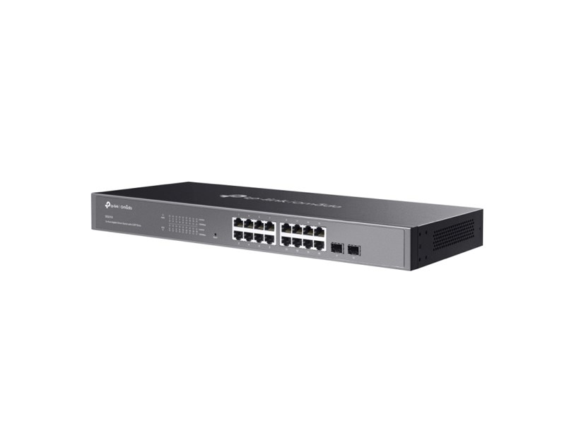 TP-Link Omada JetStream 16-port Gigabit L2+ upravljiv preklopnik (Switch), 16×10/100/1000M RJ45 ports, 2×SFP, 1U 19" rack mount