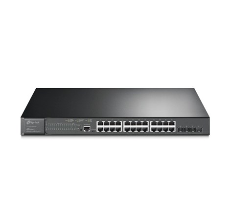 TP-Link Omada JetStream 28-port Gigabit L2+ Smart PoE+ preklopnik (Switch), 24×G-LAN, 4×10G SFP+, RJ45/microUSB console, 19" rack-mount (384W)