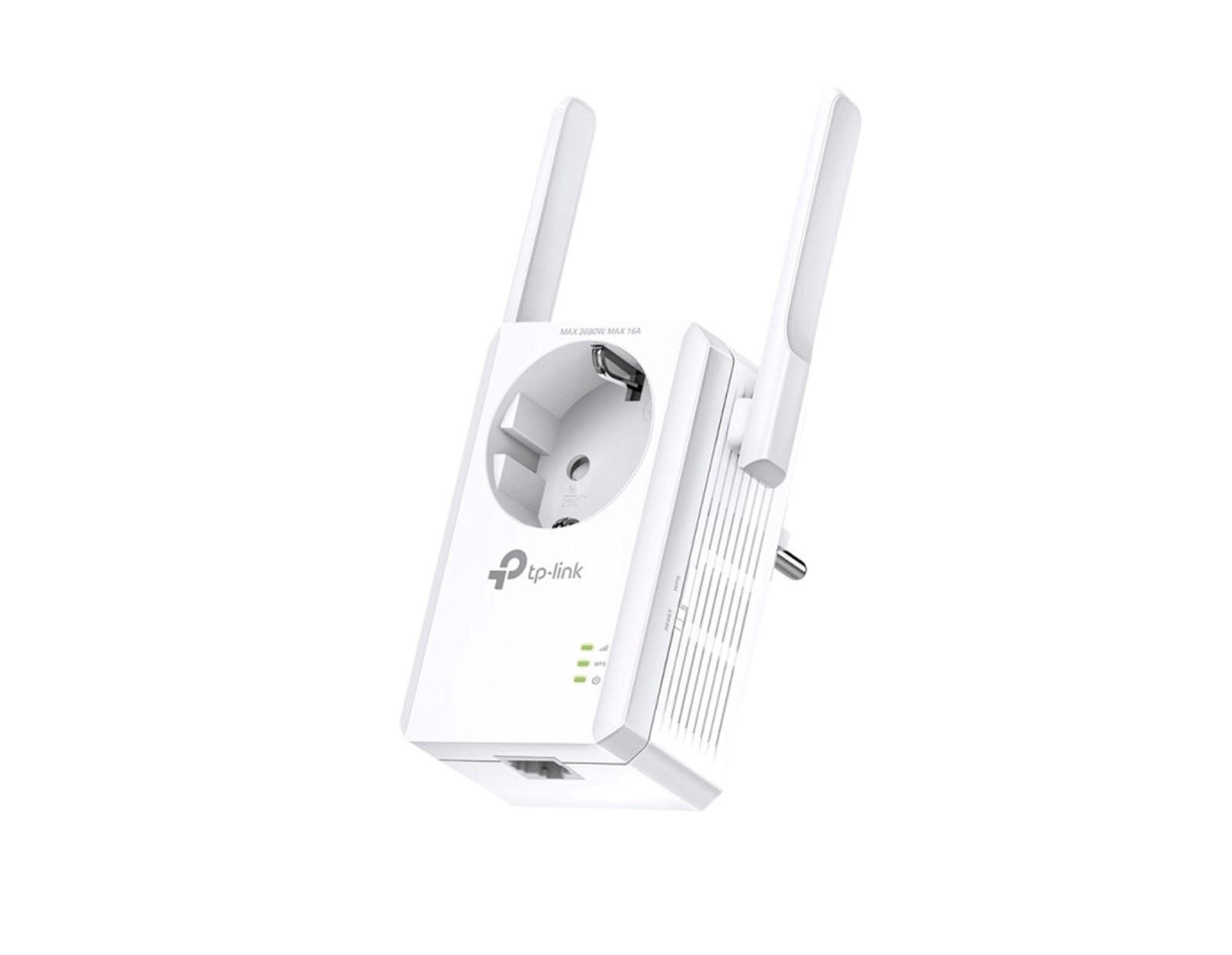 TP-Link bežični pojačivač dometa (Universal Range Extender) 300Mbps, (2.4GHz), 802.11b/g/n, 1×RJ45 10/100, 2×vanjske antene fiksne, range extender tipka, dodatna utičnica