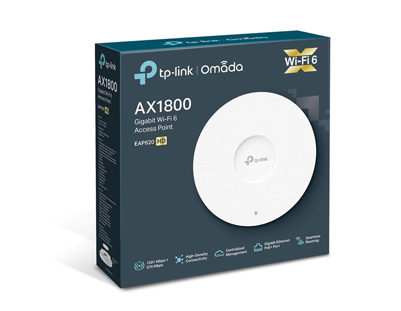 TP-Link Omada AX1800 bežična pristupna točka zidna/stropna Dual-Band Wi-Fi 6 (AP) 574Mbps/1201Mbps (2.4GHz/5GHz), 802.11ax/ac/n/g/b/a, 1×G-LAN, podrška za PoE, 4×interna antena