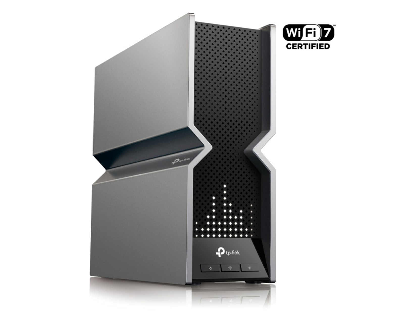 TP-Link BE1900 bežični usmjerivač (Tri-Band Router Wi-Fi 7), 1376Mbps/5760Mbps/11520Mbps (2.4GHz/5GHz/6GHz), 4×4 MU-MIMO, 802.11be, 1×10G WLAN , 4×2.5G LAN, 1×10G SFP+/RJ4, USB3.0, 8×antene