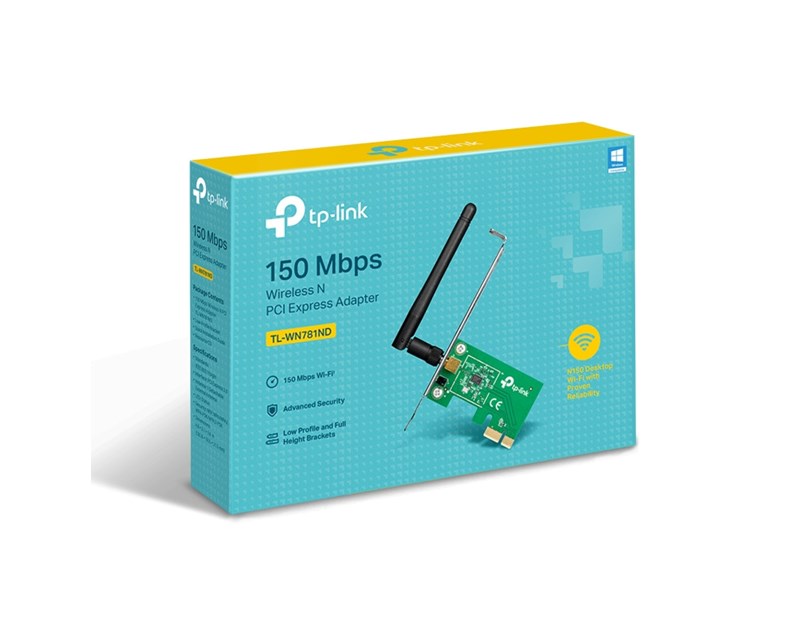 TP-Link bežični PCIe adapter 150Mbps (2.4GHz), 802.11n/g/b, 1× odvojiva antena