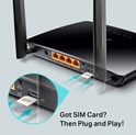 TP-Link bežični N 4G LTE usmjerivač (Router) 300Mbps (2.4GHz), 802.11b/g/n, interni 4G modem, 3×LAN/1×WAN, utor za SIM karticu, 2× LTE odvojive antene