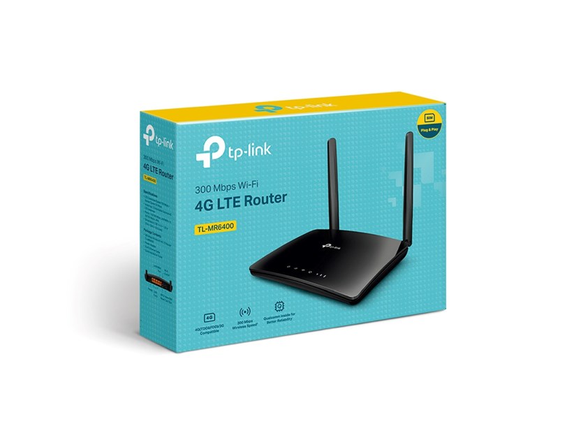 TP-Link bežični N 4G LTE usmjerivač (Router) 300Mbps (2.4GHz), 802.11b/g/n, interni 4G modem, 3×LAN/1×WAN, utor za SIM karticu, 2× LTE odvojive antene