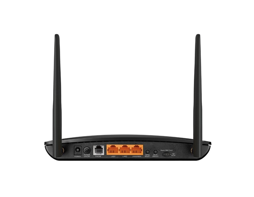 TP-Link bežični N 4G LTE usmjerivač (Router) 300Mbps (2.4GHz), 802.11b/g/n, 4G modem, 3×LAN/1×WAN, 1×Telefon port, SIM, 2× LTE odvojive antene
