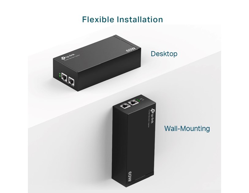 TP-Link PoE++ Injector Adapter, 1×Gbit PoE Port, 1×Gbit Non-PoE Port, 802.3at/af/bt, Data+Power po istom kablu do 100m, metalno kućište