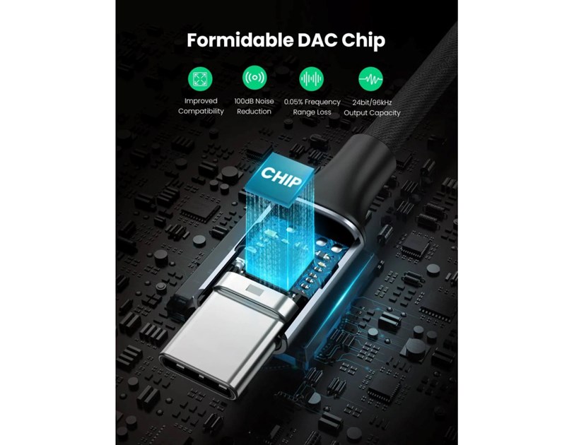UGREEN adapter USB-C na 3.5mm, 10cm