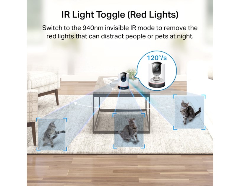 TP-Link Tapo C225 AI kamera 2K QHD 4MP, H.264, 360°/114° Pan/Tilt, Enhanced Night Vision, microSD, dvosmjerni audio, AI detekcija pokreta, Wi-Fi, Tapo app
