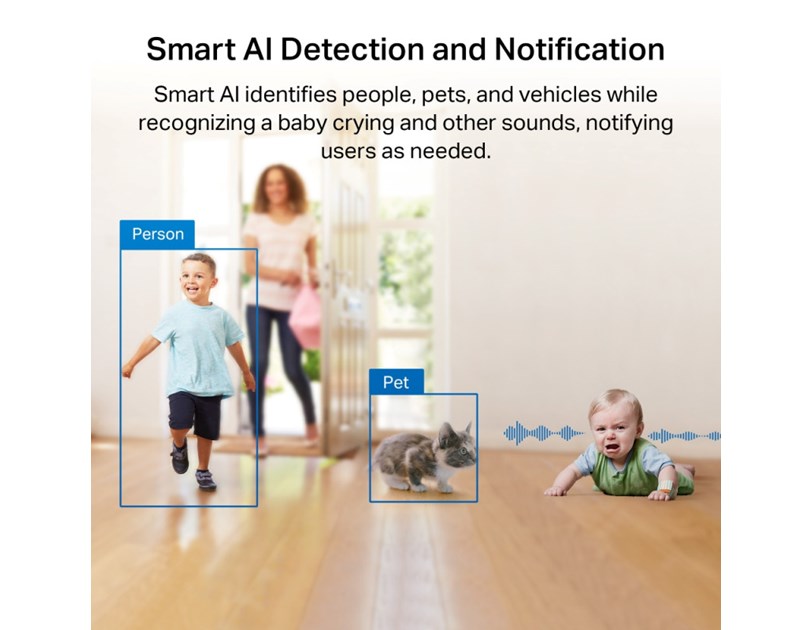 TP-Link Tapo C225 AI kamera 2K QHD 4MP, H.264, 360°/114° Pan/Tilt, Enhanced Night Vision, microSD, dvosmjerni audio, AI detekcija pokreta, Wi-Fi, Tapo app