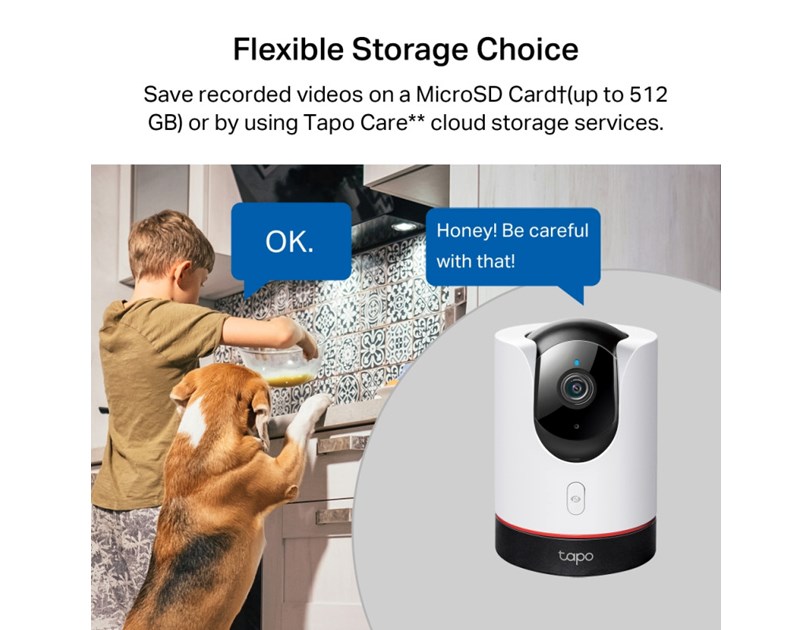 TP-Link Tapo C225 AI kamera 2K QHD 4MP, H.264, 360°/114° Pan/Tilt, Enhanced Night Vision, microSD, dvosmjerni audio, AI detekcija pokreta, Wi-Fi, Tapo app