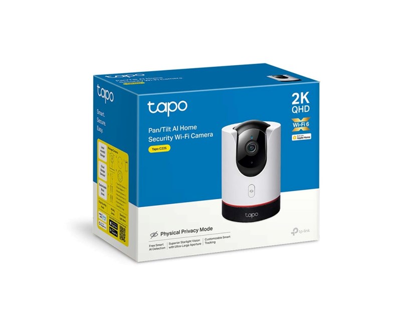 TP-Link Tapo C225 AI kamera 2K QHD 4MP, H.264, 360°/114° Pan/Tilt, Enhanced Night Vision, microSD, dvosmjerni audio, AI detekcija pokreta, Wi-Fi, Tapo app